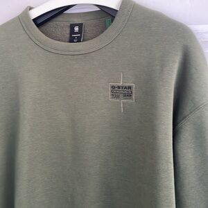 G-Star Men's Olive Green Logo Sweater Sweatshirt Small